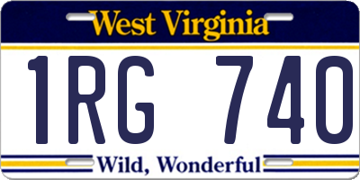 WV license plate 1RG740