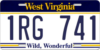 WV license plate 1RG741