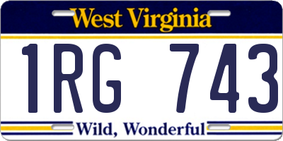 WV license plate 1RG743