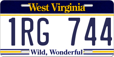 WV license plate 1RG744