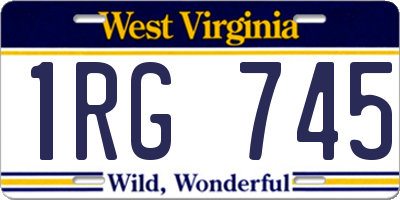 WV license plate 1RG745