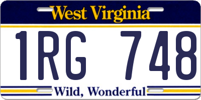 WV license plate 1RG748