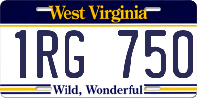 WV license plate 1RG750