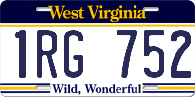 WV license plate 1RG752