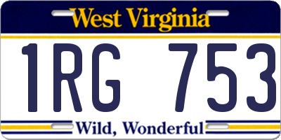 WV license plate 1RG753
