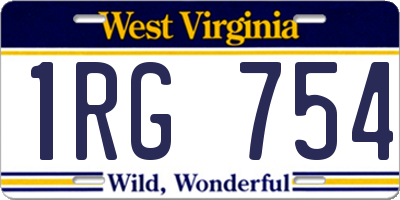 WV license plate 1RG754