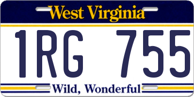 WV license plate 1RG755