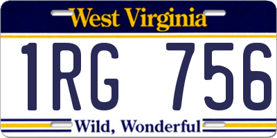 WV license plate 1RG756