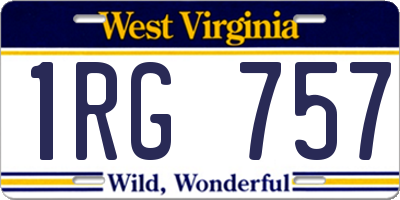 WV license plate 1RG757