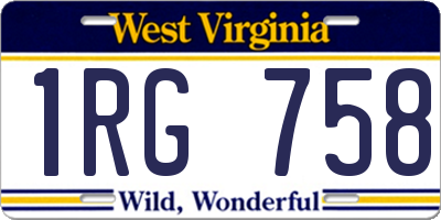 WV license plate 1RG758
