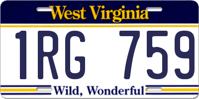 WV license plate 1RG759