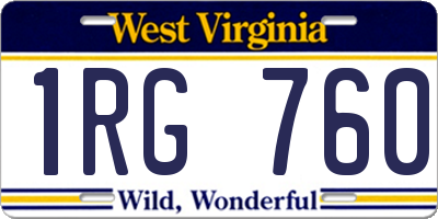 WV license plate 1RG760