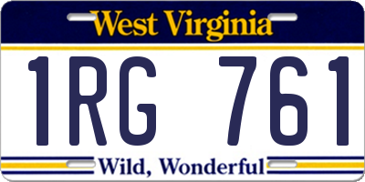 WV license plate 1RG761