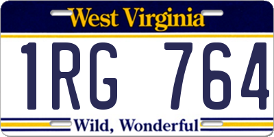 WV license plate 1RG764