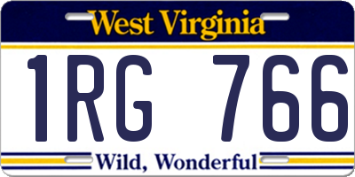 WV license plate 1RG766