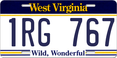 WV license plate 1RG767