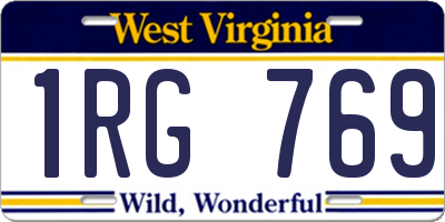 WV license plate 1RG769