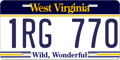 WV license plate 1RG770