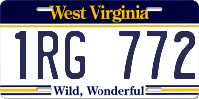 WV license plate 1RG772