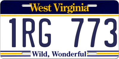 WV license plate 1RG773