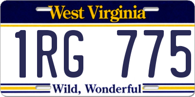 WV license plate 1RG775