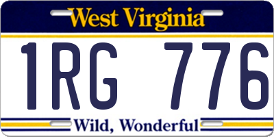 WV license plate 1RG776