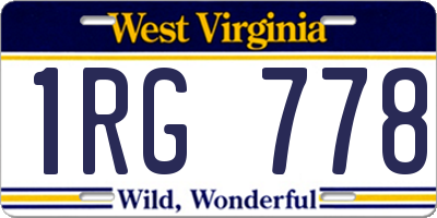 WV license plate 1RG778