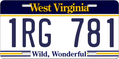 WV license plate 1RG781