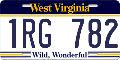 WV license plate 1RG782