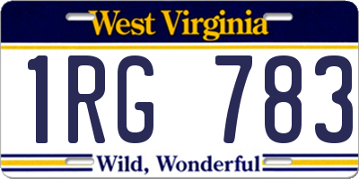 WV license plate 1RG783
