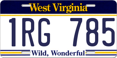 WV license plate 1RG785