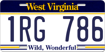WV license plate 1RG786