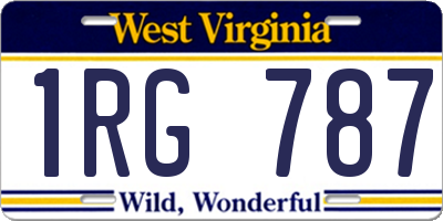 WV license plate 1RG787