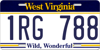 WV license plate 1RG788