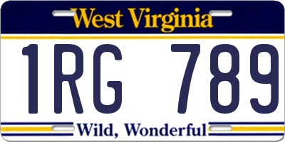 WV license plate 1RG789