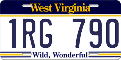 WV license plate 1RG790