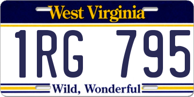 WV license plate 1RG795