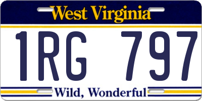 WV license plate 1RG797