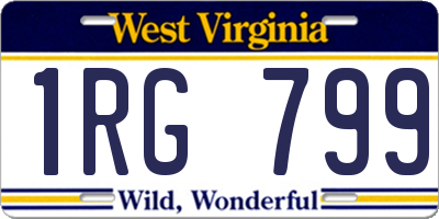 WV license plate 1RG799