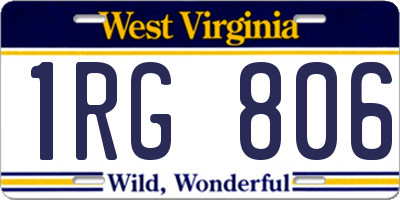WV license plate 1RG806