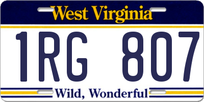 WV license plate 1RG807
