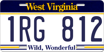 WV license plate 1RG812
