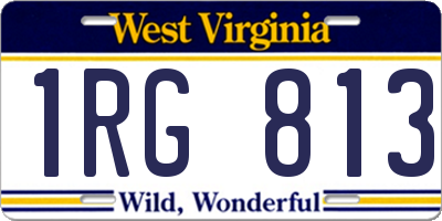 WV license plate 1RG813