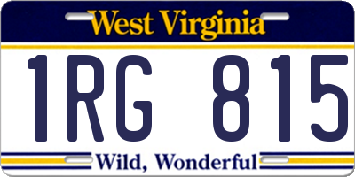 WV license plate 1RG815