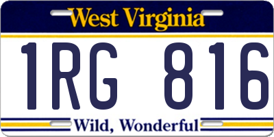 WV license plate 1RG816