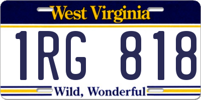 WV license plate 1RG818
