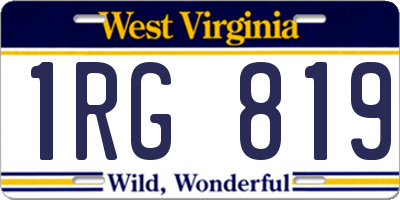 WV license plate 1RG819