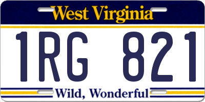 WV license plate 1RG821