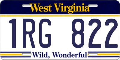 WV license plate 1RG822