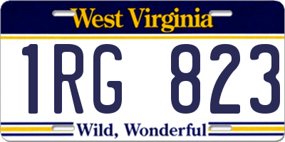 WV license plate 1RG823